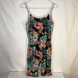 Sommer Ray Tropical Floral Romper Swimsuit / One-Piece Bathing Suit - Size M